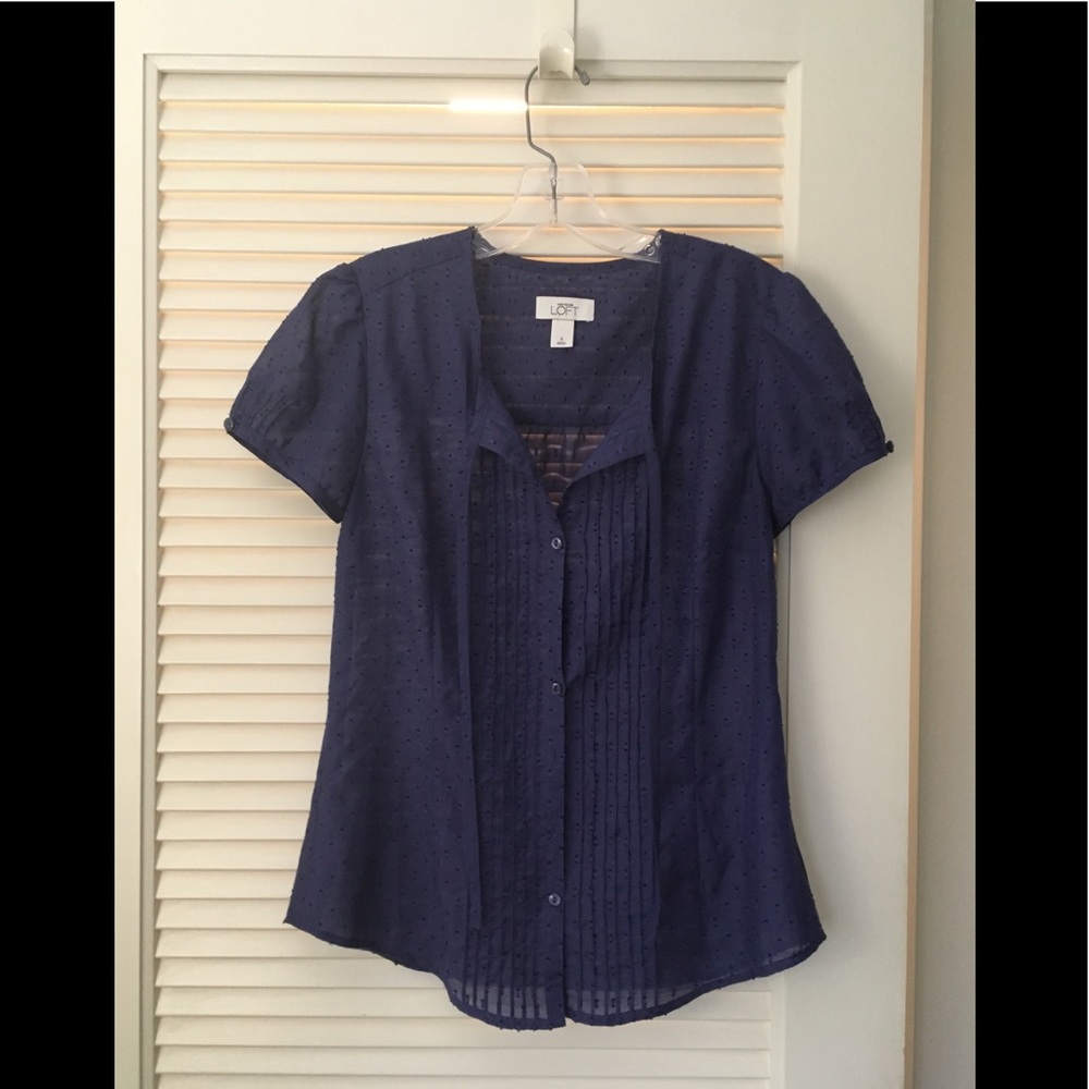 Loft blue violet sheer blouse